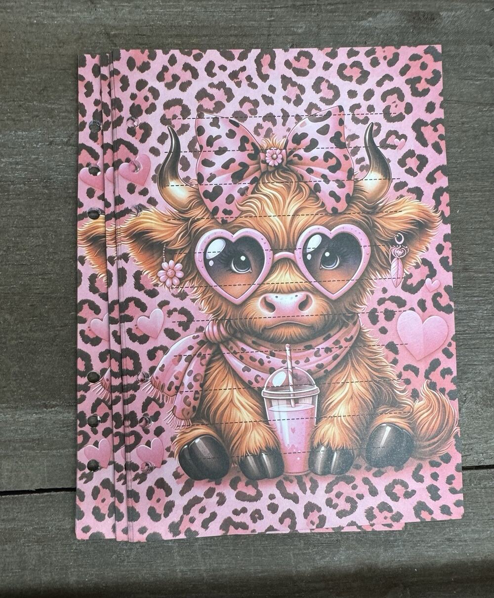 Bougie Highland Cow Size A5 Refill Stationery Paper (50 Sheets)